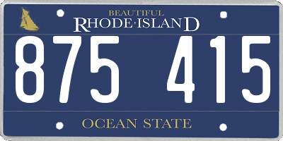RI license plate 875415