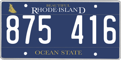 RI license plate 875416