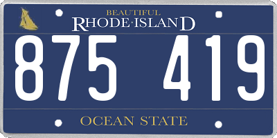 RI license plate 875419