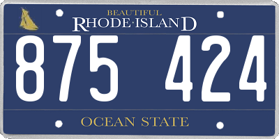 RI license plate 875424