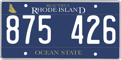 RI license plate 875426