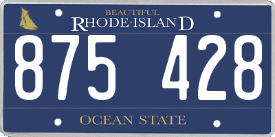 RI license plate 875428