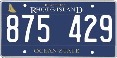 RI license plate 875429