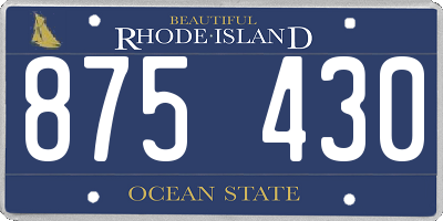 RI license plate 875430