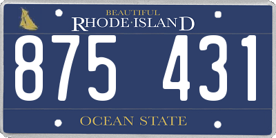 RI license plate 875431