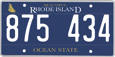 RI license plate 875434
