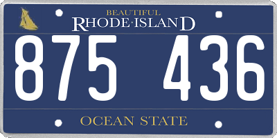 RI license plate 875436