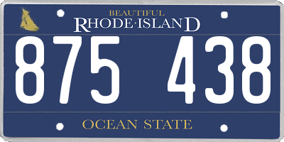 RI license plate 875438