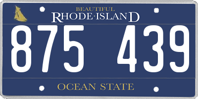 RI license plate 875439