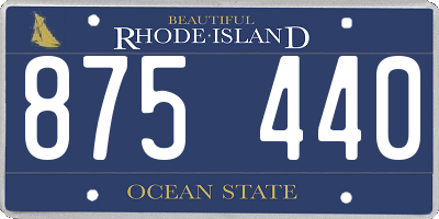 RI license plate 875440