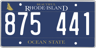 RI license plate 875441