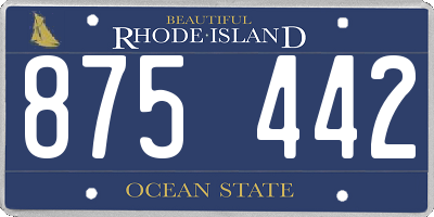 RI license plate 875442