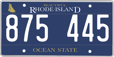 RI license plate 875445