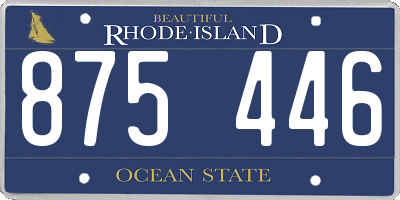RI license plate 875446