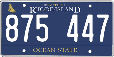 RI license plate 875447