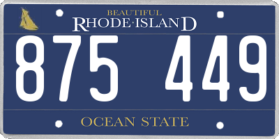 RI license plate 875449