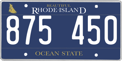 RI license plate 875450