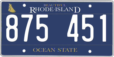 RI license plate 875451