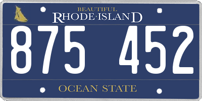 RI license plate 875452
