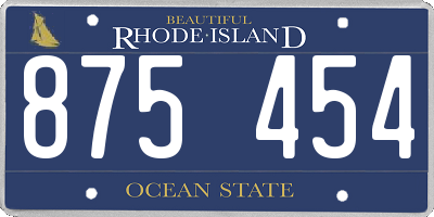 RI license plate 875454
