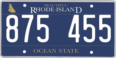 RI license plate 875455