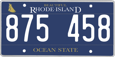 RI license plate 875458