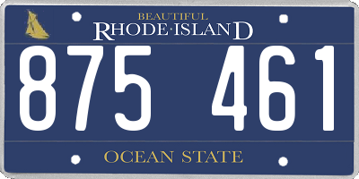 RI license plate 875461