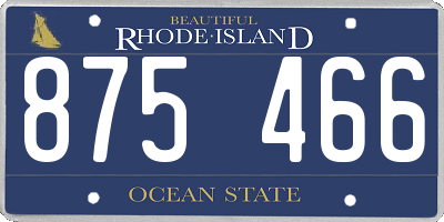 RI license plate 875466