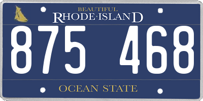 RI license plate 875468