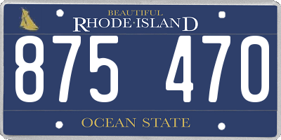 RI license plate 875470
