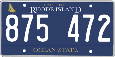 RI license plate 875472