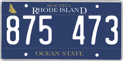 RI license plate 875473