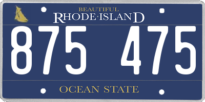 RI license plate 875475
