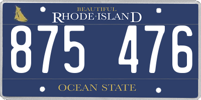 RI license plate 875476