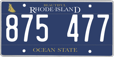 RI license plate 875477