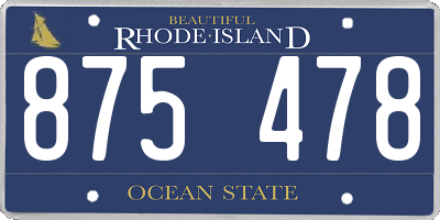 RI license plate 875478