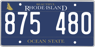 RI license plate 875480