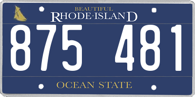 RI license plate 875481