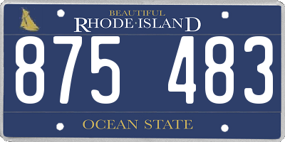 RI license plate 875483