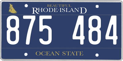 RI license plate 875484