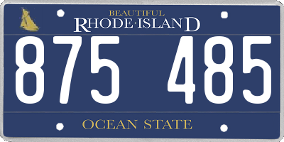 RI license plate 875485