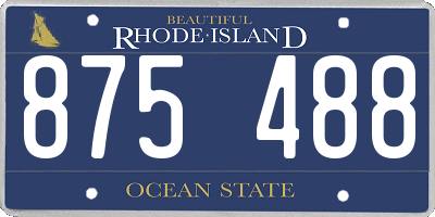 RI license plate 875488