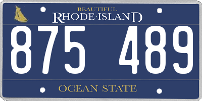 RI license plate 875489