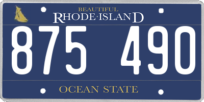 RI license plate 875490