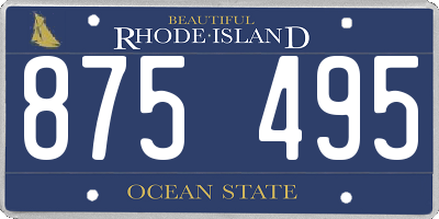RI license plate 875495