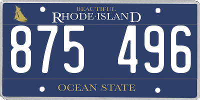 RI license plate 875496