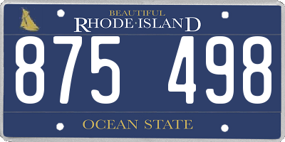 RI license plate 875498