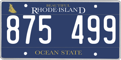 RI license plate 875499