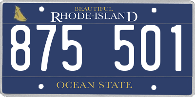 RI license plate 875501