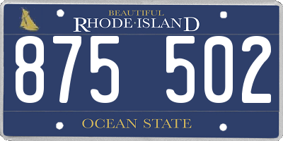 RI license plate 875502
